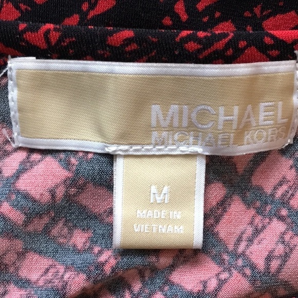 MICHAEL Michael Kors | Red Stretch Print Dress M - Picture 4 of 7